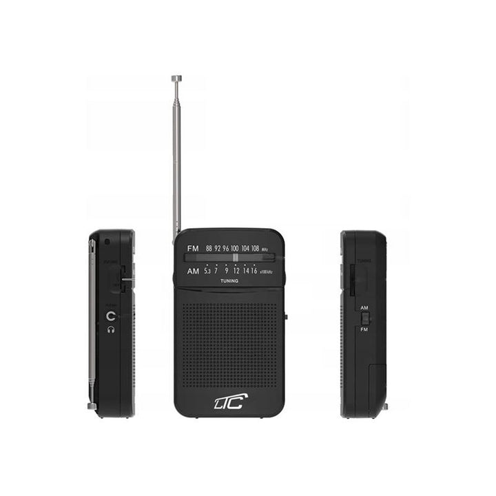 LEGA-Taschenradio LXLTC2029C mit AM/FM/AUX, Batteriebetrieb LTC + 2x AA-Alkalibatterien von Varta Industrial
