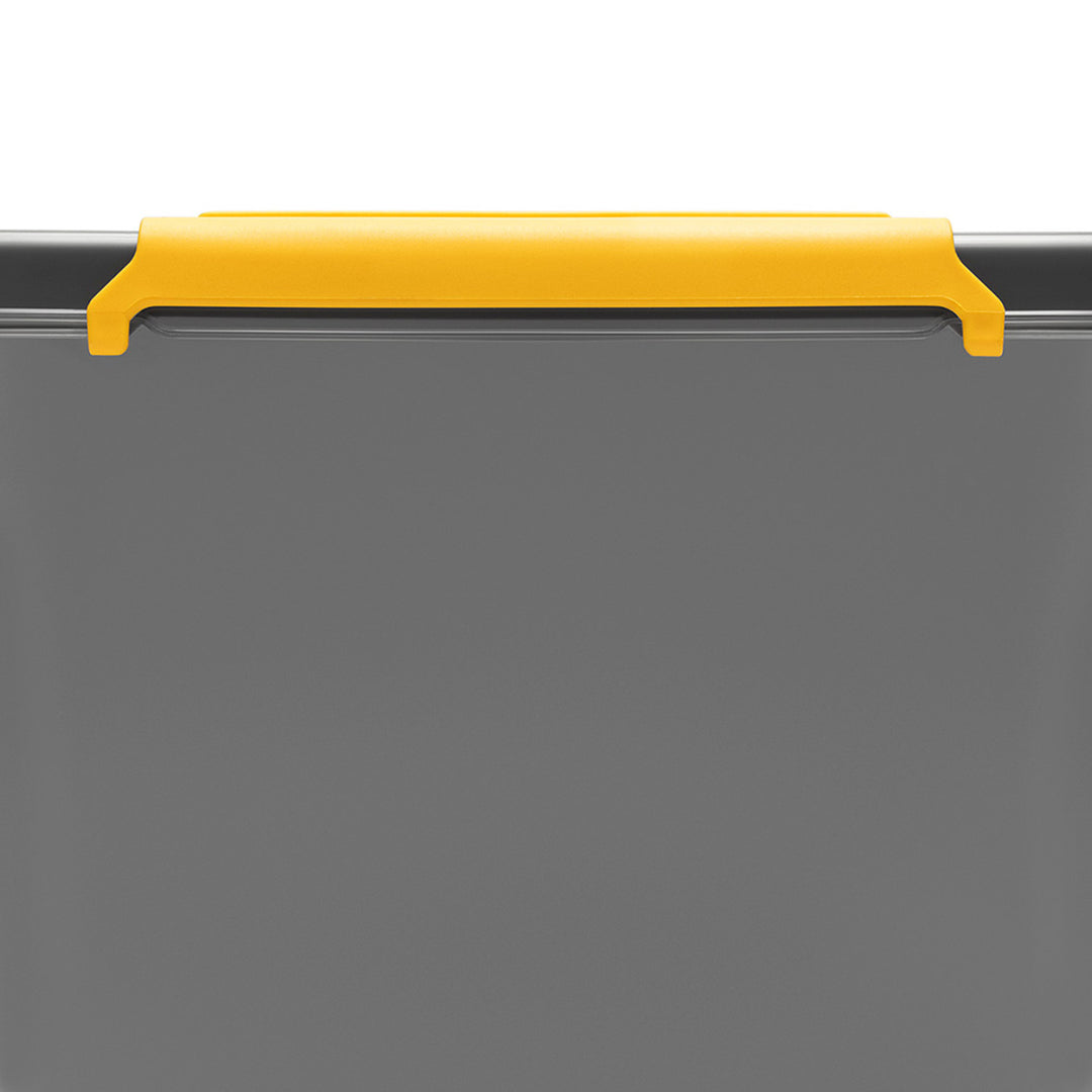 Moxom SolidStore-Behälter, Fassungsvermögen 80 l, grau, Deckel mit Clipverschluss, mit Rollen, BPA-frei, 04-0217, 2 Stück