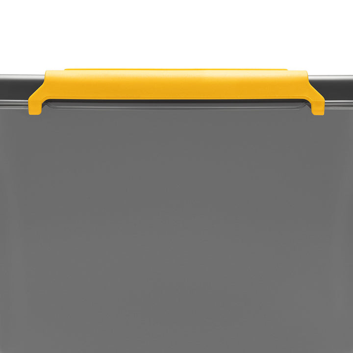 Moxom SolidStore-Behälter, Fassungsvermögen 80 l, grau, Deckel mit Clipverschluss, mit Rollen, BPA-frei, 04-0217, 3 Stück
