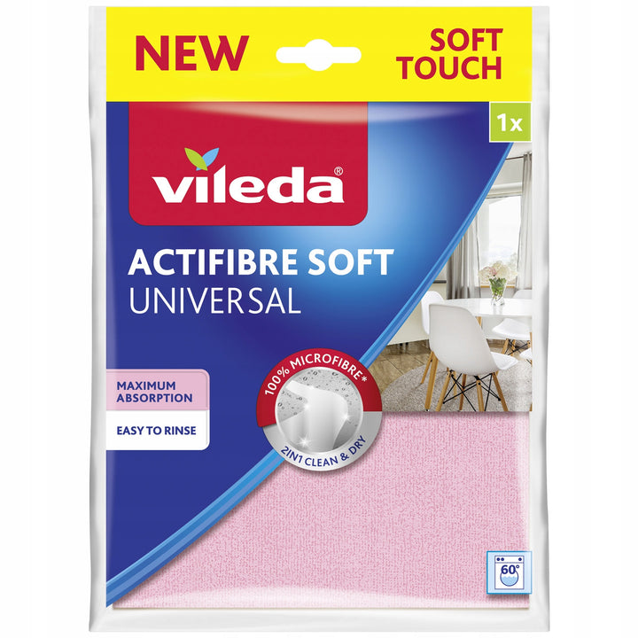 GreenBlue-Flachmopp mit Eimer und Auswringvorrichtung, zwei HQ-Mikrofaser-Einlagen, Fassungsvermögen 5,7 l, MaxiClean GB870 + Vileda Actifibre Soft-Tuch
