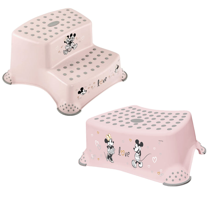 Kinderpodest + zweistufiges Kinderpodest „Keeeper“ mit rutschfester Oberfläche, Serie „Minnie Mouse“