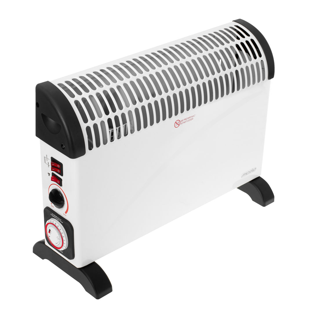 Konvektorheizung, elektrisch, mit Thermostat, 2000 W, 24-Stunden-Timer, weiß, Kabel 150 cm, Mesko, MS 7741W