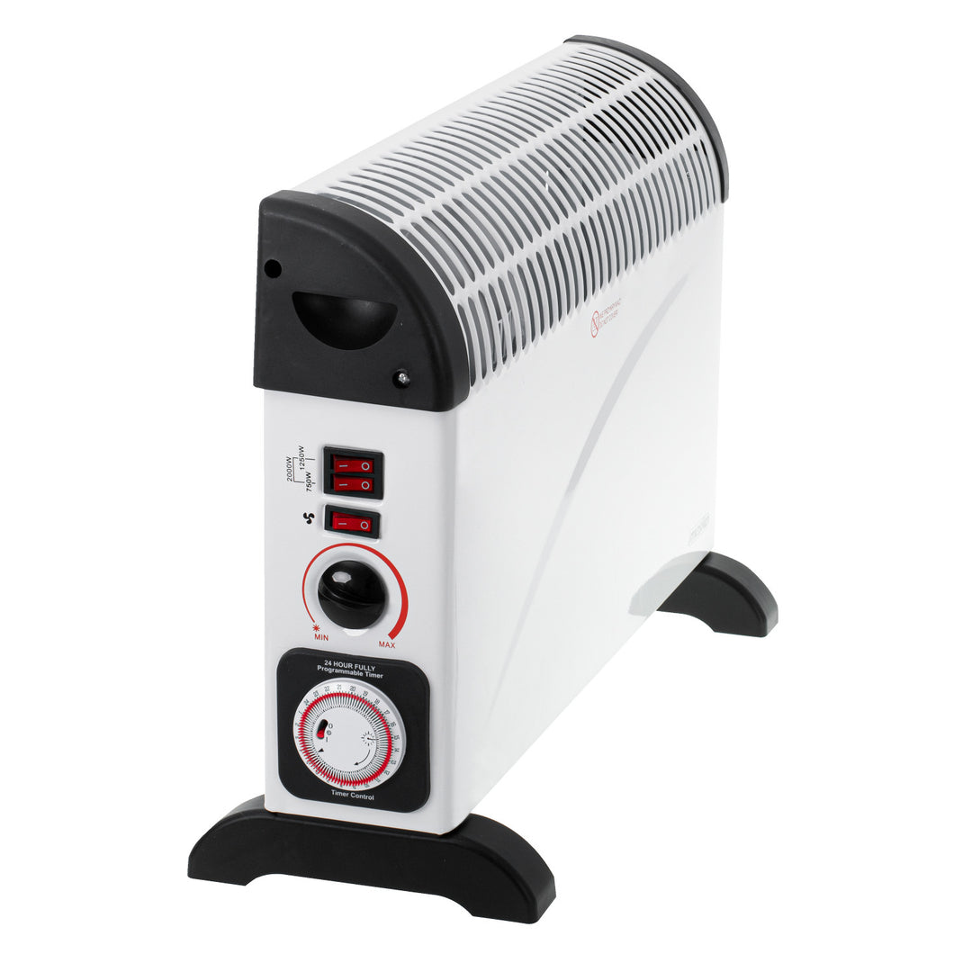 Konvektorheizung, elektrisch, mit Thermostat, 2000 W, 24-Stunden-Timer, weiß, Kabel 150 cm, Mesko, MS 7741W