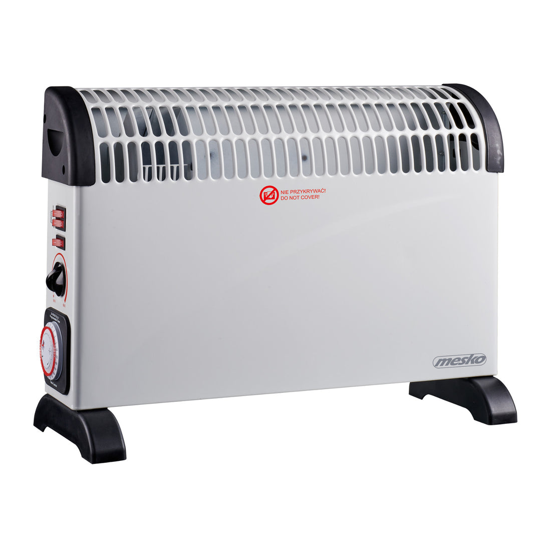 Konvektorheizung, elektrisch, mit Thermostat, 2000 W, 24-Stunden-Timer, weiß, Kabel 150 cm, Mesko, MS 7741W