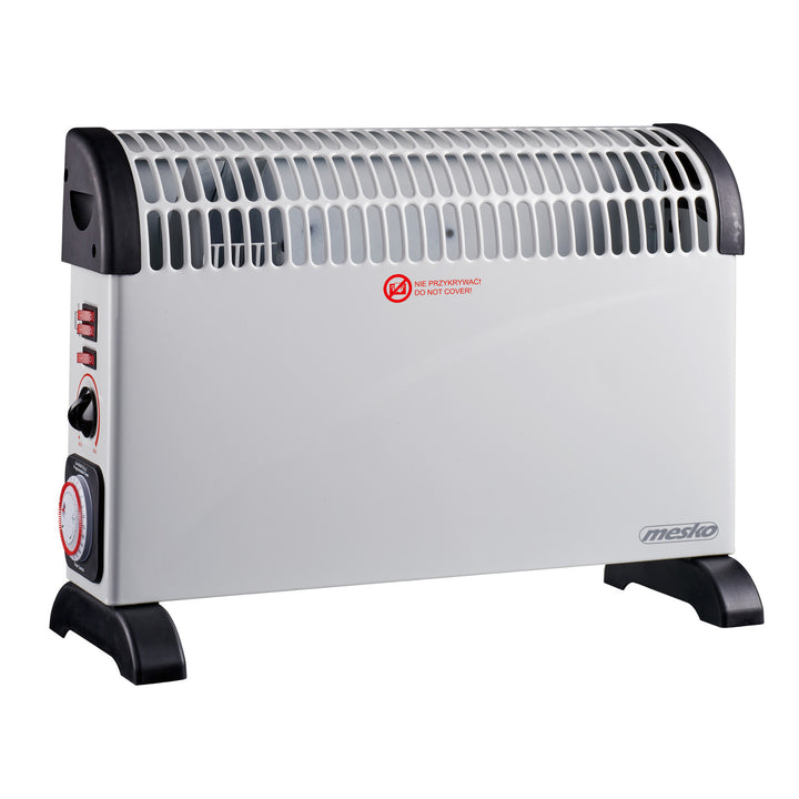 Konvektorheizung, elektrisch, mit Thermostat, 2000 W, 24-Stunden-Timer, weiß, Kabel 150 cm, Mesko, MS 7741W