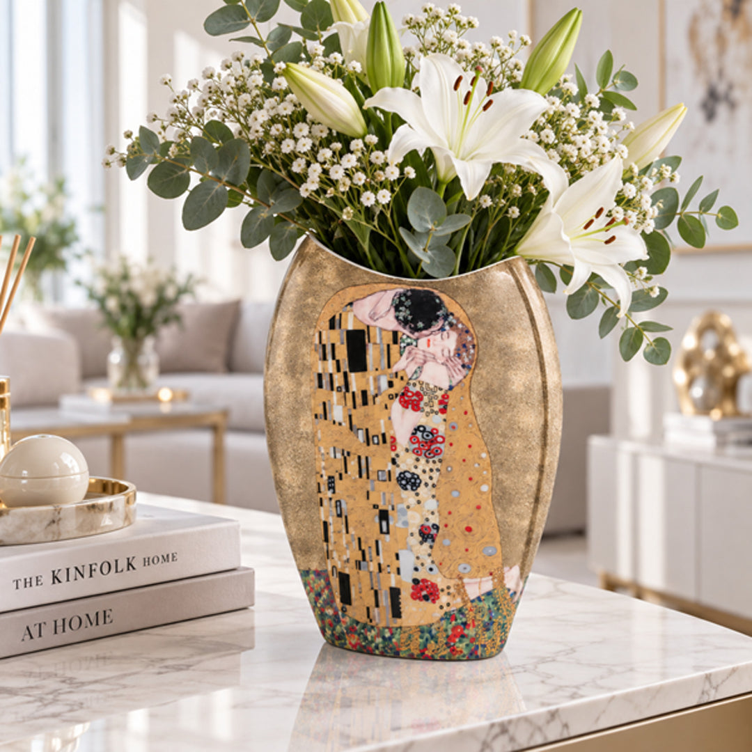 Porzellanvase in einer Geschenkbox, Kollektion „Klimt – Der Kuss“