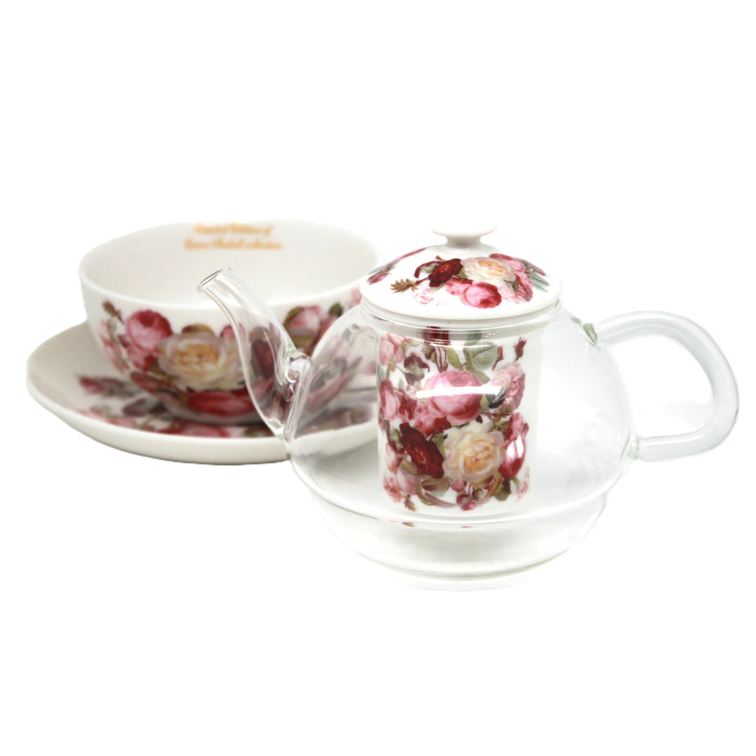 Teeservice „Rosen“, Tasse und Kanne (Tea for One) Queen Isabell