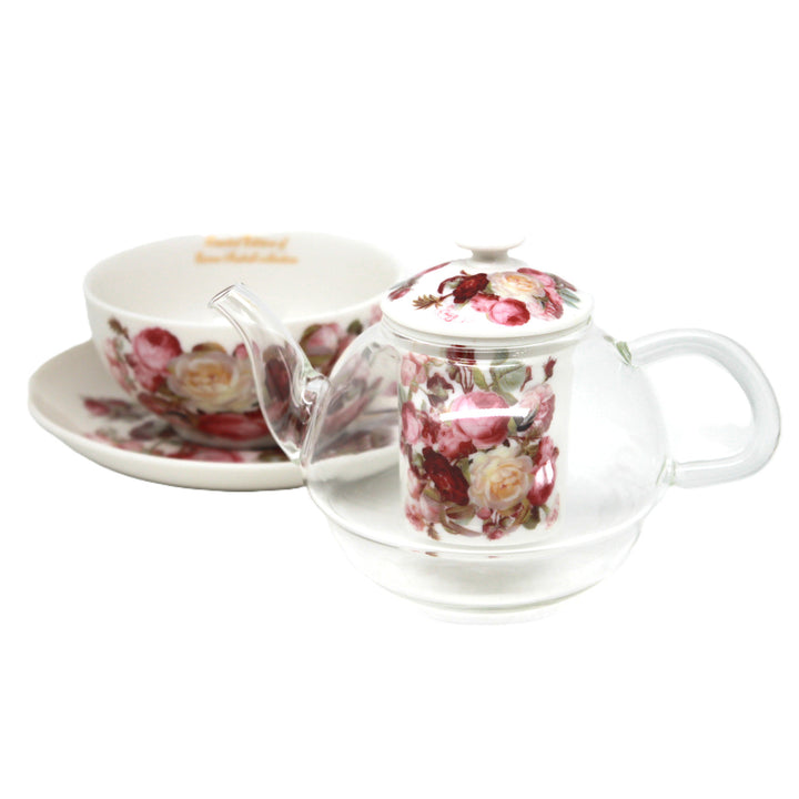 Teeservice „Rosen“, Tasse und Kanne (Tea for One) Queen Isabell