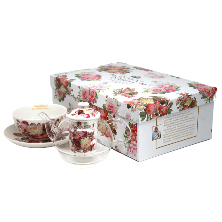 Teeservice „Rosen“, Tasse und Kanne (Tea for One) Queen Isabell