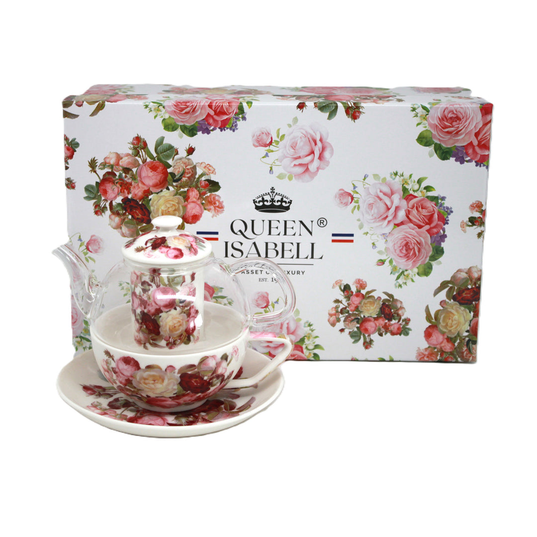 Teeservice „Rosen“, Tasse und Kanne (Tea for One) Queen Isabell