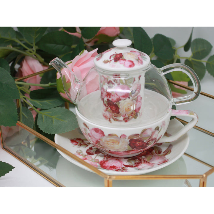 Teeservice „Rosen“, Tasse und Kanne (Tea for One) Queen Isabell