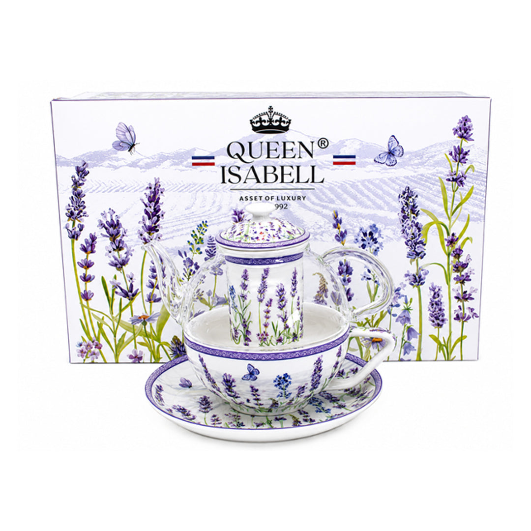 Teeservice „Lavendel“, Tasse und Kanne (Tea for One) von Queen Isabell