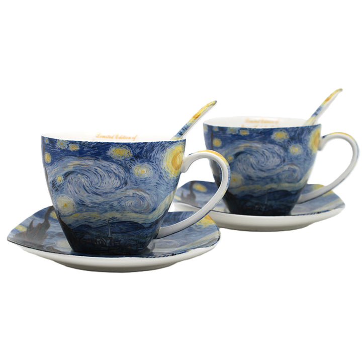 Porzellantassen „Van Gogh – Sternennacht“, 2 x 250 ml, 2er-Set, Queen Isabell