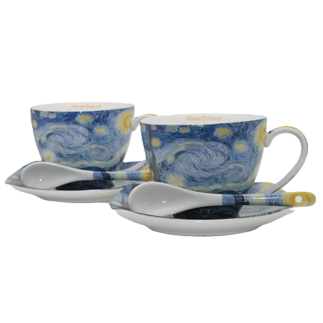 Porzellantassen „Van Gogh – Sternennacht“, 2 x 250 ml, 2er-Set, Queen Isabell