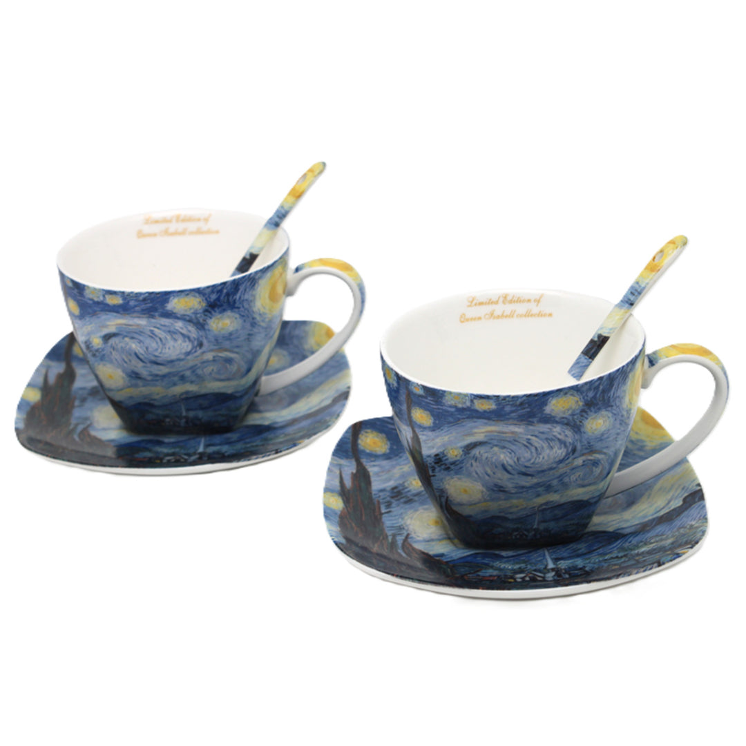 Porzellantassen „Van Gogh – Sternennacht“, 2 x 250 ml, 2er-Set, Queen Isabell