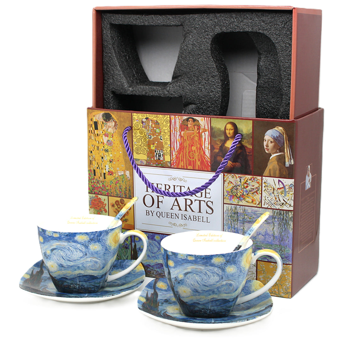 Porzellantassen „Van Gogh – Sternennacht“, 2 x 250 ml, 2er-Set, Queen Isabell