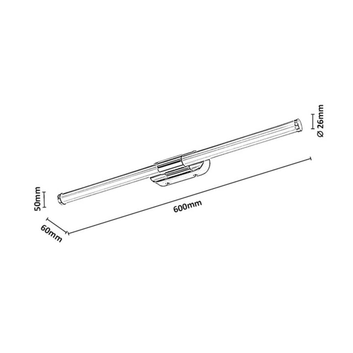 Innenwandleuchte Tenebra, LED 8 W, 1000 lm, 4000 K, L 60 cm, IP44, Chrom, 75095