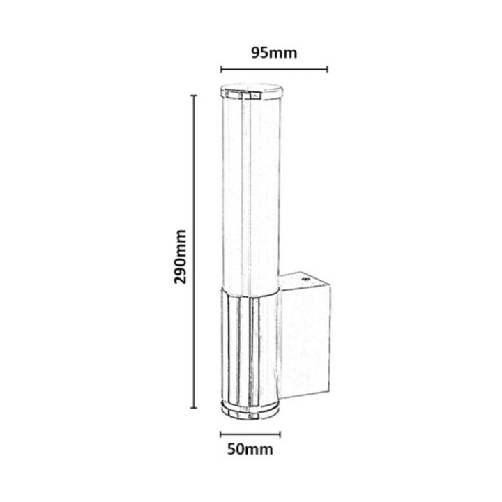Innenwandleuchte Tenero, LED 6 W, 4000 K, 600 lm, H 29 cm, Chrom, IP44, 75100