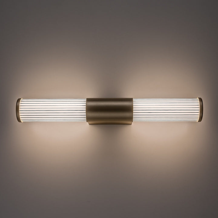 Badezimmer-Wandleuchte, Calyn, LED 8 W, 4000 K, 620 lm, L 40 cm, goldfarben, IP44, 75104