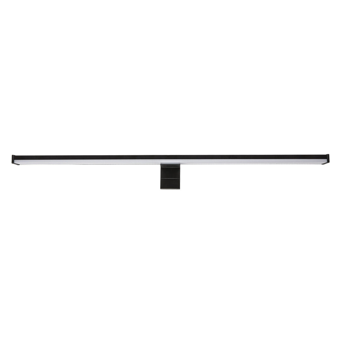 Badezimmer-Wandleuchte, Seyra, LED 12 W, 4000 K, 910 lm, L 60 cm, schwarz, IP44, 75113