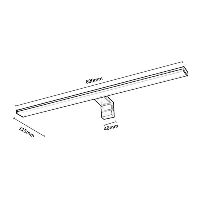 Badezimmer-Wandleuchte, Seyra, LED 12 W, 4000 K, 910 lm, L 60 cm, schwarz, IP44, 75113