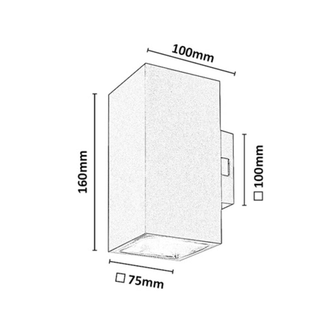 Außenwandleuchte, Urfa, LED 18 W, 1800 lm, Farbtemperatur 2700, 4000, 6500 K, H 16 cm, IP65, grau-beige, 77215