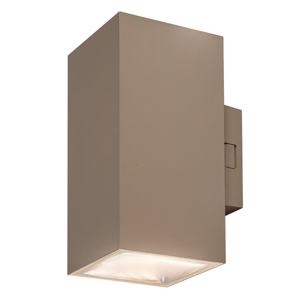 Außenwandleuchte, Urfa, LED 18 W, 1800 lm, Farbtemperatur 2700, 4000, 6500 K, H 16 cm, IP65, grau-beige, 77215