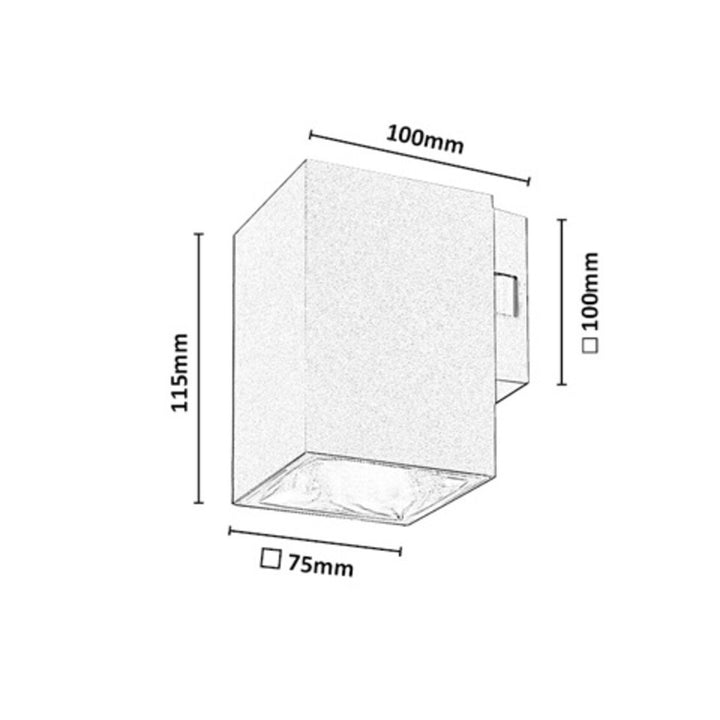 Außenwandleuchte, Urfa, LED 9 W, 900 lm, Farbtemperatur 2700, 4000, 6500 K, H 11,5 cm, IP65, grau-beige, 77216