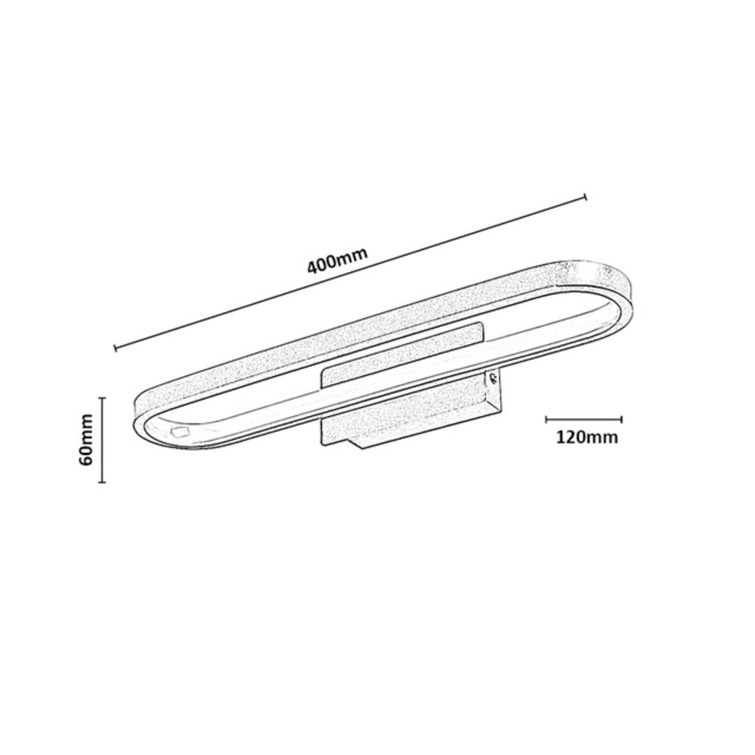 Badezimmer-Wandleuchte, Odran, LED 15 W, 1200 lm, 4000 K, L 40 cm, Gunmetal, IP44, 75114