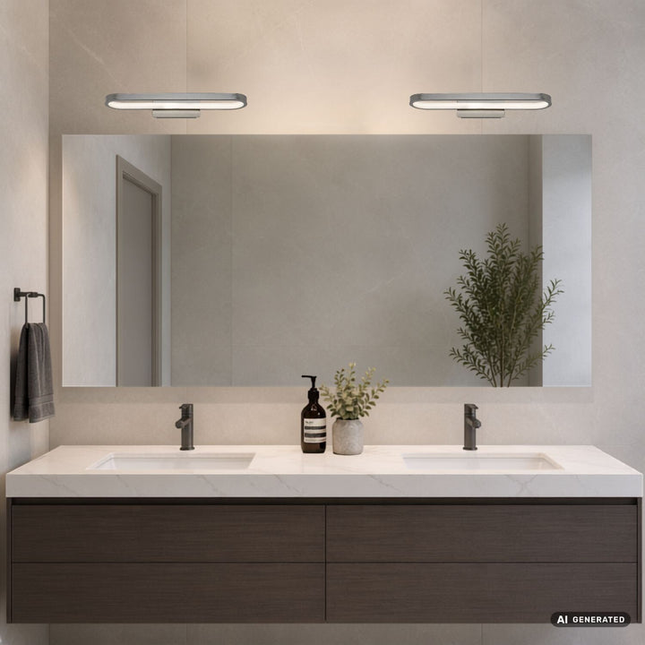 Badezimmer-Wandleuchte, Odran, LED 15 W, 1200 lm, 4000 K, L 40 cm, Gunmetal, IP44, 75114