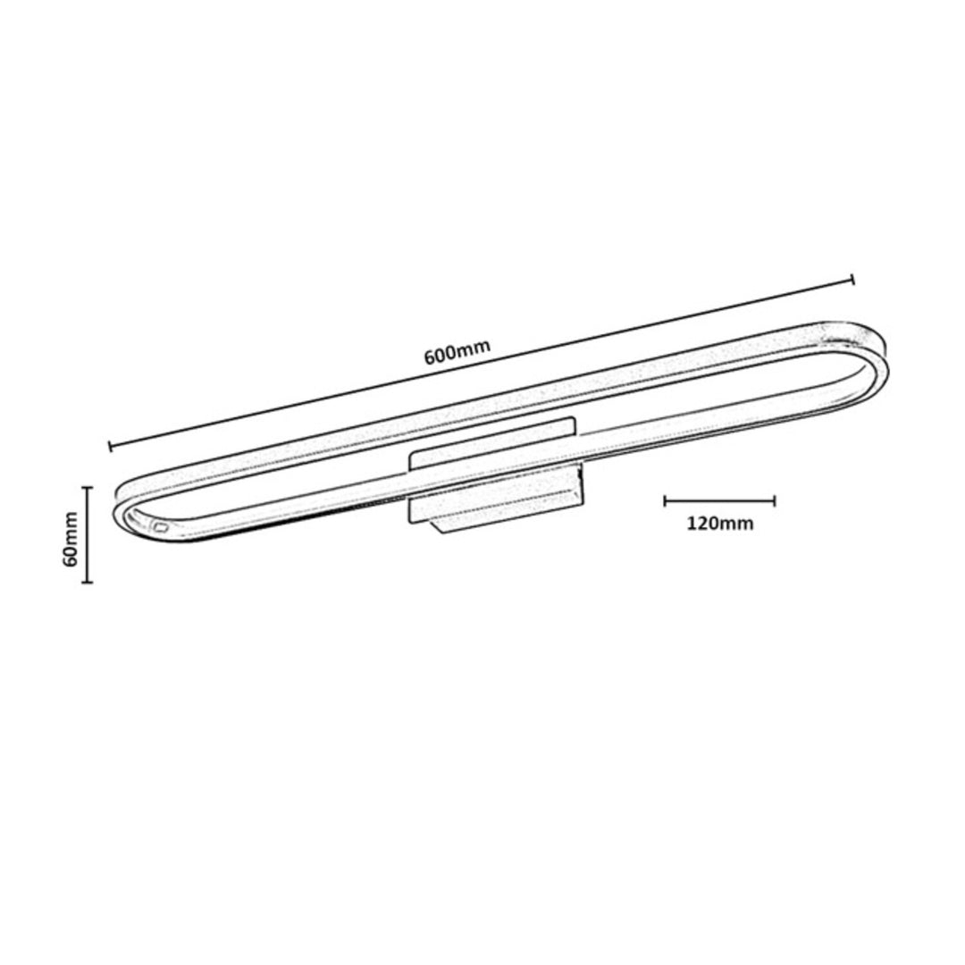 Badezimmer-Wandleuchte, Odran, LED 18 W, 1350 lm, 4000 K, L 60 cm, Gunmetal, IP44, 75115