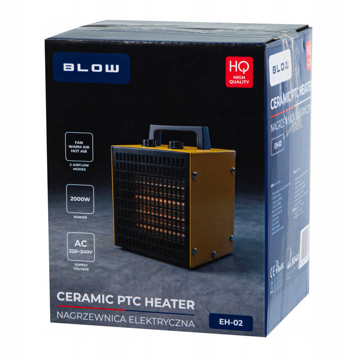 Blow-Heizgerät, Leistung 2000 W, 2 Heizstufen, einstellbarer Thermostat, Überhitzungsschutz, 44-904#
