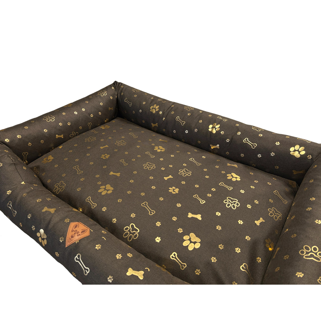 Hundebett, 100 x 75, wasserfest, goldene Knochen, zerlegbar, Dogs4life