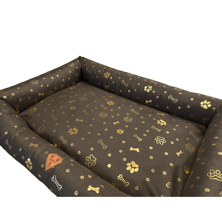Hundebett, 100 x 75, wasserfest, goldene Knochen, zerlegbar, Dogs4life
