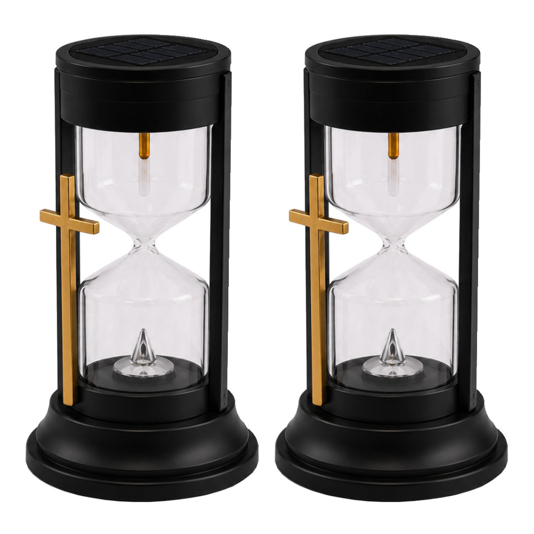 Solar-Grabkerze, „Sanduhr der Ewigkeit“, LED 0,08 W, Betriebsdauer 20.000 h, maximale Helligkeit 3 lm, 77199, Znicz-lux, 2 Stück