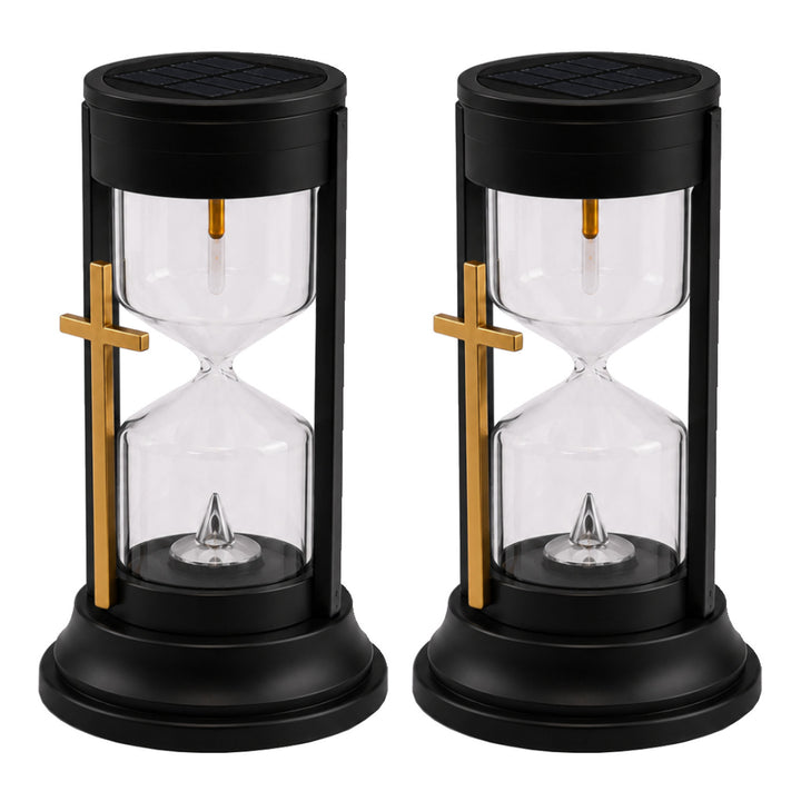 Solar-Grabkerze, „Sanduhr der Ewigkeit“, LED 0,08 W, Betriebsdauer 20.000 h, maximale Helligkeit 3 lm, 77199, Znicz-lux, 2 Stück