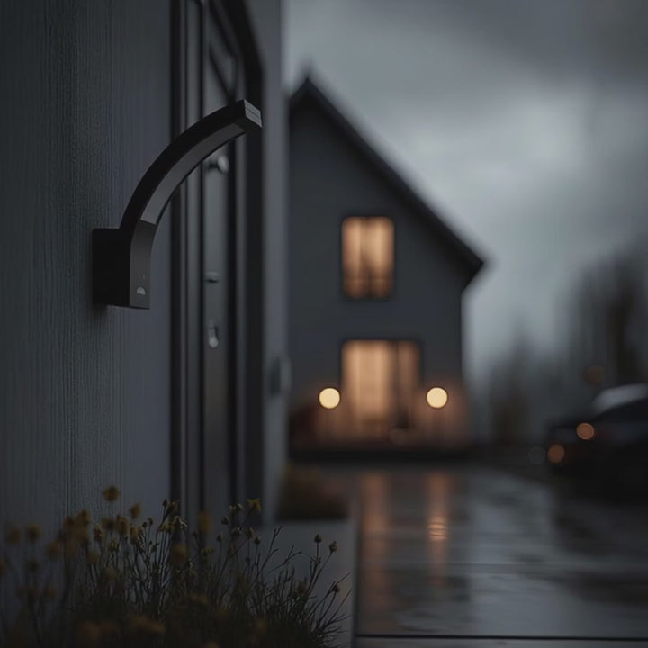 LED-Lampe mit Infrarot-Bewegungssensor 140° Grad 9m Reichweite IP54 Wasserdicht Außenbereich Grau