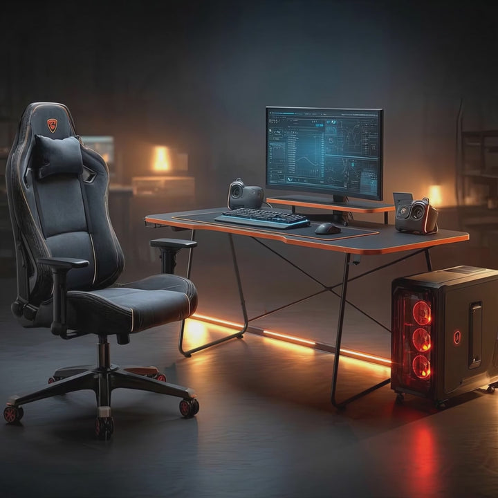 Gaming-Tisch mit NanoRS-Monitorablage, 50kg max, Höhe 850mm, schwarz, RS170