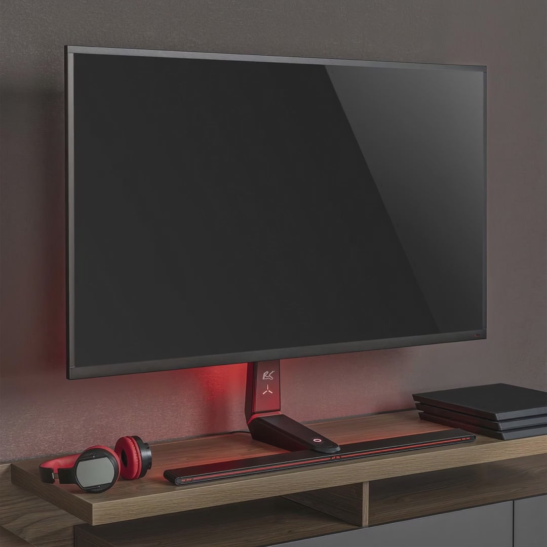 Gaming Monitorständer Monitorhalterung TV-Halterung Standfuß 32-55" RGB LED-Beleuchtung Höhenverstellbar Schwenkbar Neigbar max VESA 400x400, max. 40kg