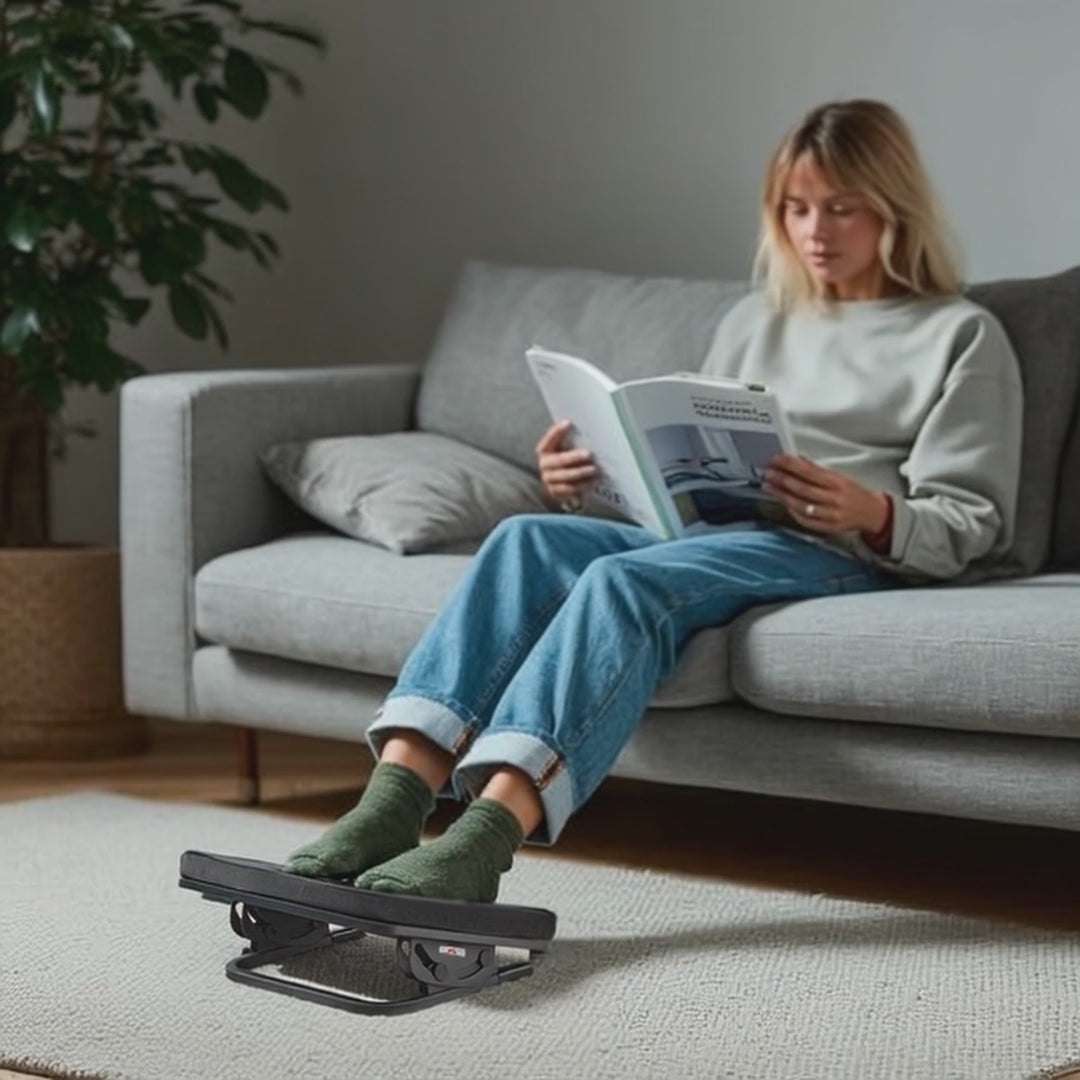 Ergonomische Fußstütze mit Abnehmbarem Kissen und verstellbarem Neigungswinkel von +20 bis -20° Schreibtisch Fußauflage Fußbank für Büro und Zuhause 400x300mm