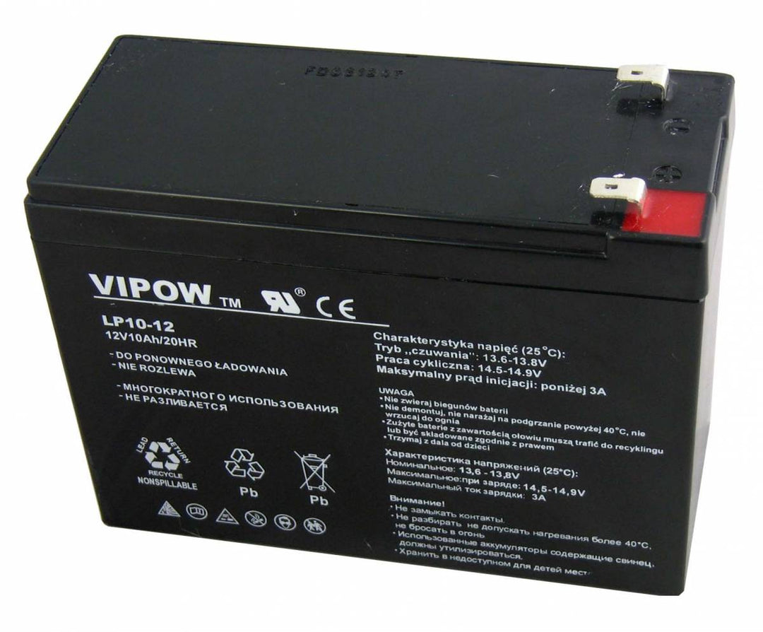 Vipow wartungsfreie Gel-Batterie 12V 10Ah, lange Lebensdauer