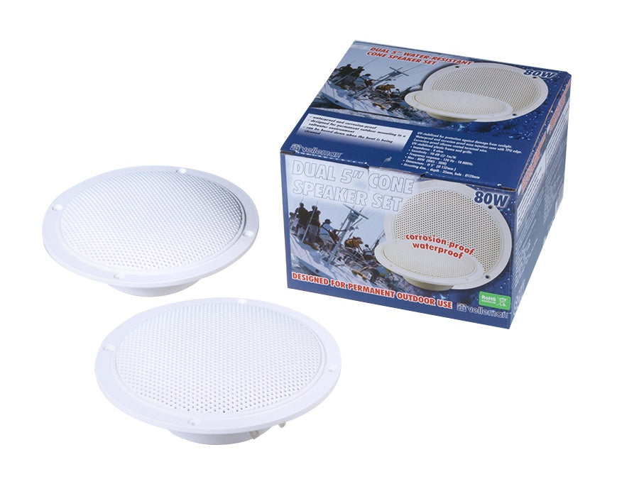 Velleman-Lautsprecher, Decke, 5", 80W, 8Ohm wasserdicht, 2 Stück, VDSWPS5N