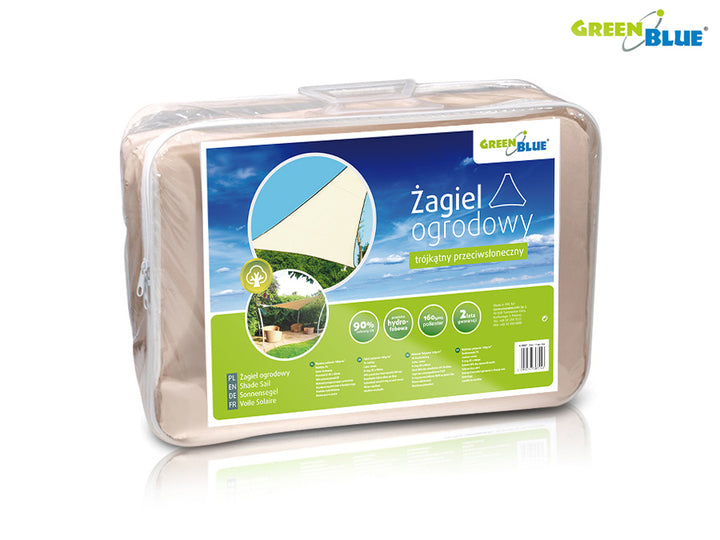 UV-Polyester-Gartensegel 5m Dreieck GrünBlau GB502 Creme
