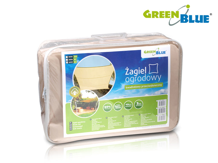 UV-Polyester-Gartenschirmsegel 5m quadratisch GreenBlue GB505 creme