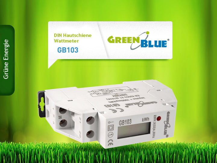 Energiezähler DIN-Schiene LCD-Anzeige GreenBlue GB103