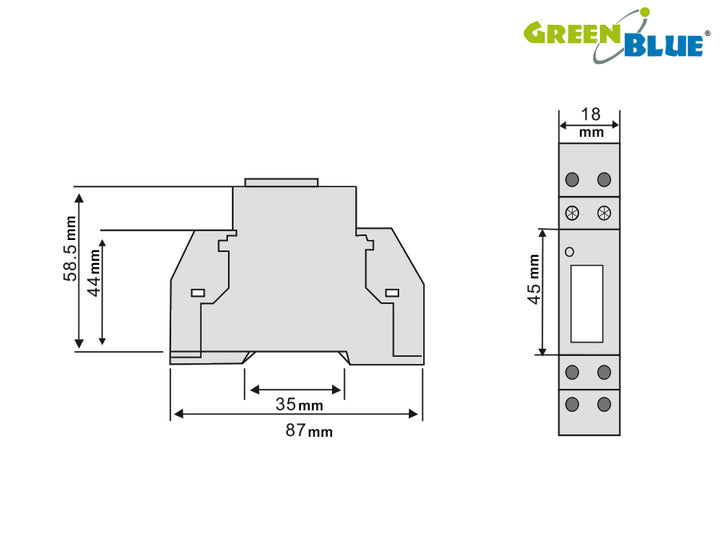 Energiezähler DIN-Schiene LCD-Anzeige GreenBlue GB103