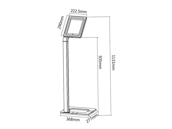 Maclean MC-645 Universal Bodenständer für Tablet (9,7-10,1 Zoll) Halter mit Verriegelung Tablet Ständer