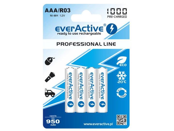 Wiederaufladbarer AAA Ni-MH-Akkus EverActive 1000 mAh-Akkus