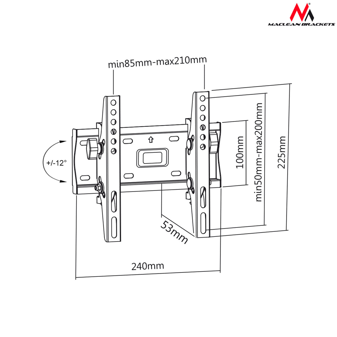 MC-667 Maclean TV Halterung 23-42"  bis 25kg Schwarz