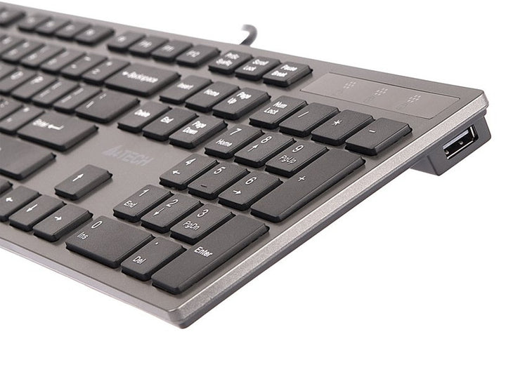 Tastatur KV-300H Slim USB Hub USB A4-Tech ultra flach